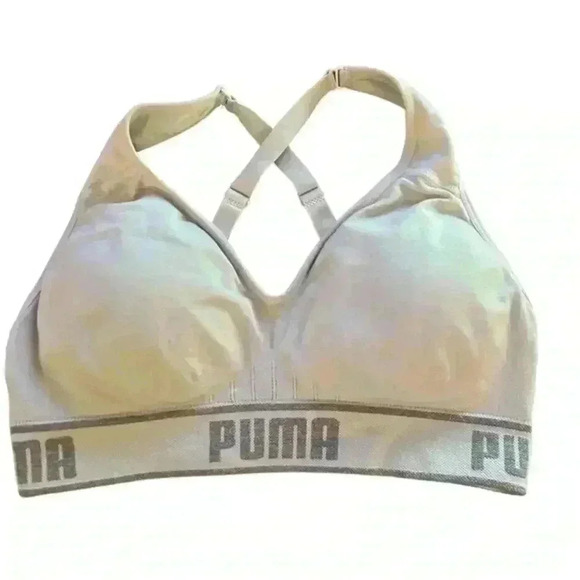 Puma White Athletic Sports Bra, M‎ - Picture 1 of 3